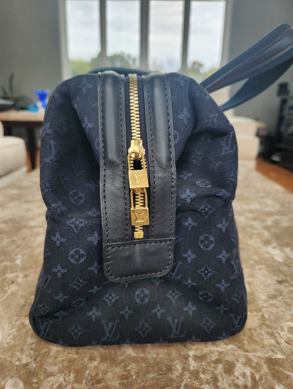 Louis Vuitton Navy Blue Monogram Lin Josephine Bag - Picture 5 of 13